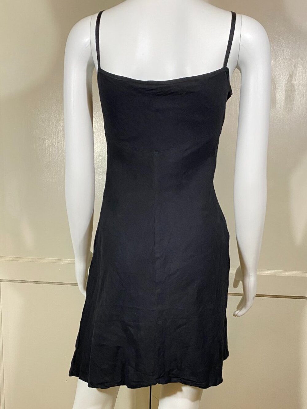 FENDI Jeans VINTAGE 90s Black Cotton Mini Slip Dress, Size IT 44, Fits US Small - Picture 5 of 9